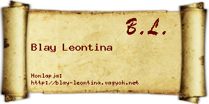 Blay Leontina névjegykártya